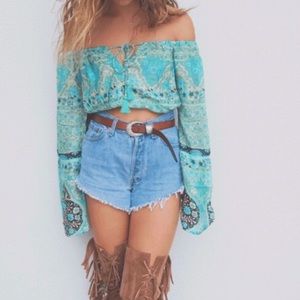 Spell & The Gypsy Aloha Fox crop top M 🦄